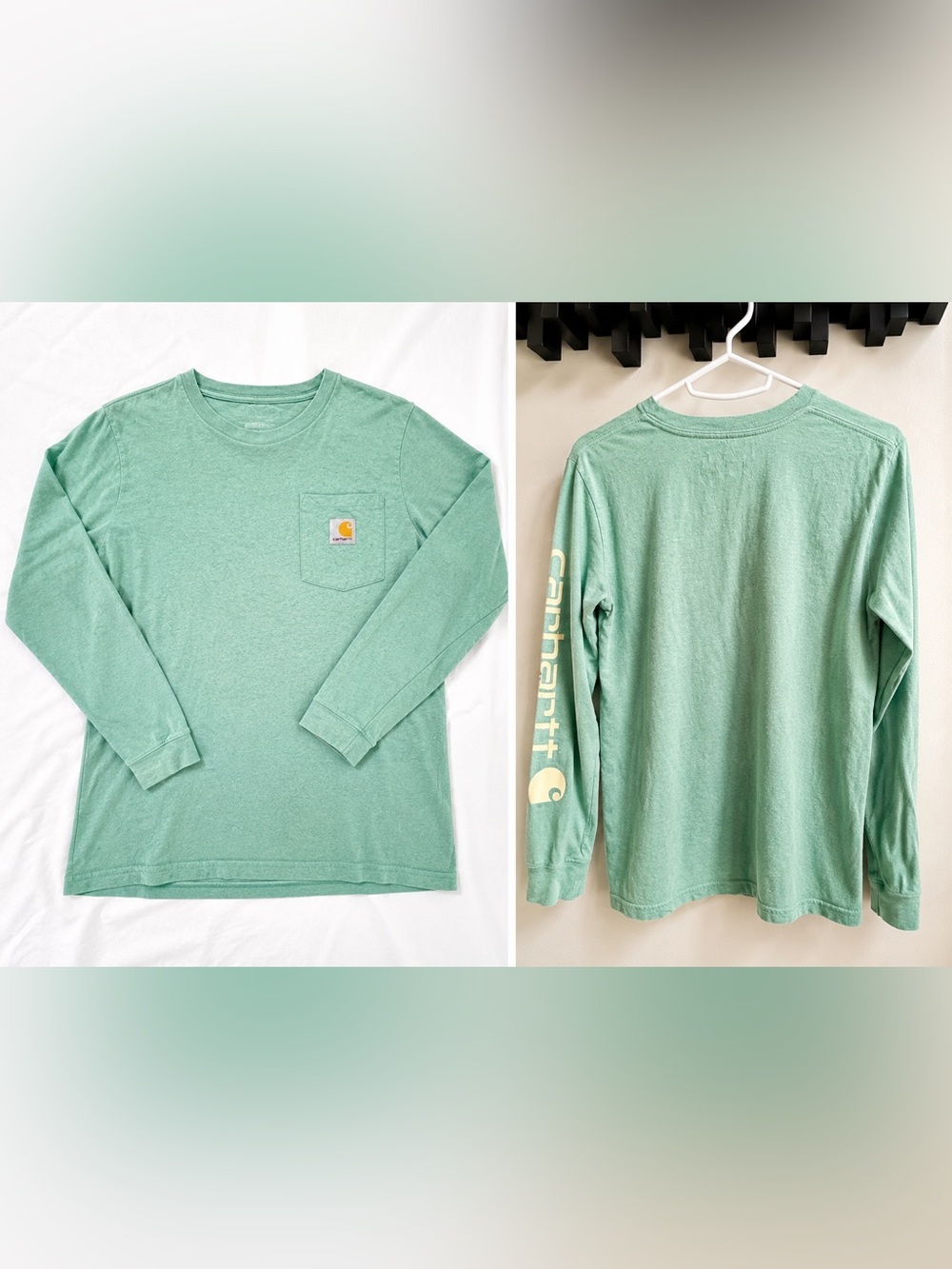 Carhartt Mint Green Long Sleeve Shirt | Kids M (10–12)